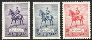 Sc# 152 / 154 Australia 1935 GV on charger Anzac complete MLMH set CV $49.50