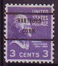 Hartford CT, 807-71 Bureau Precancel, 3¢ Jefferson