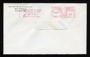 US COVER RED METERED 3C ADVERTISING SLOGAN ⭐ C & P TEL CO ⭐ BALTIMORE MD 1955