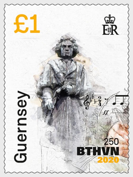 2020 Guernsey Beethoven (3) (Scott 1532-33) MNH