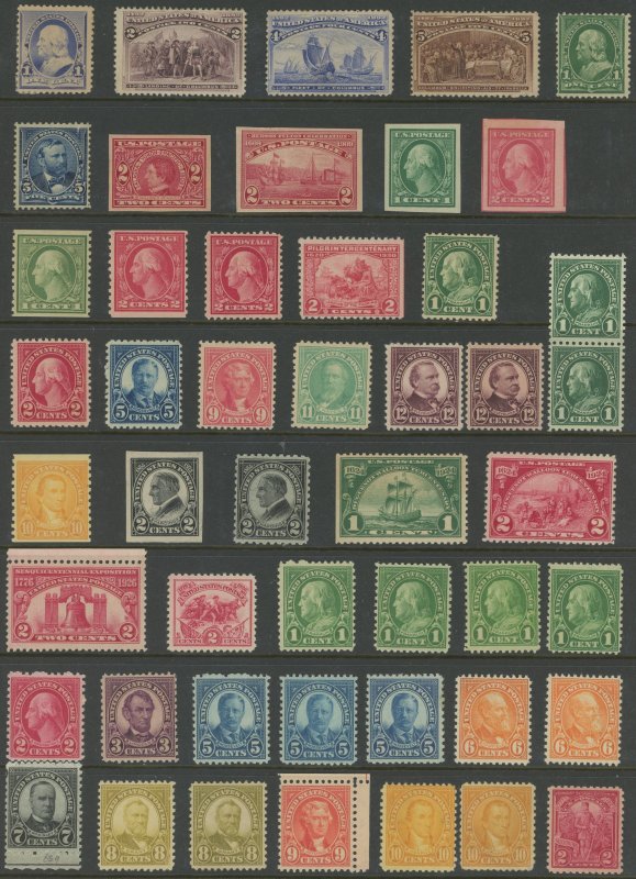 USA - Old mint mix on double sided stock page - 19th Century --> 1935