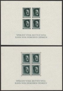 GERMANY 1937 Hitler 6pf M/sheets perf & imperf. MNH **. SG MS 635-6 cat £365.