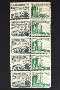 Germany #B109,B110 Mi 653,654  Block of 10 MNG