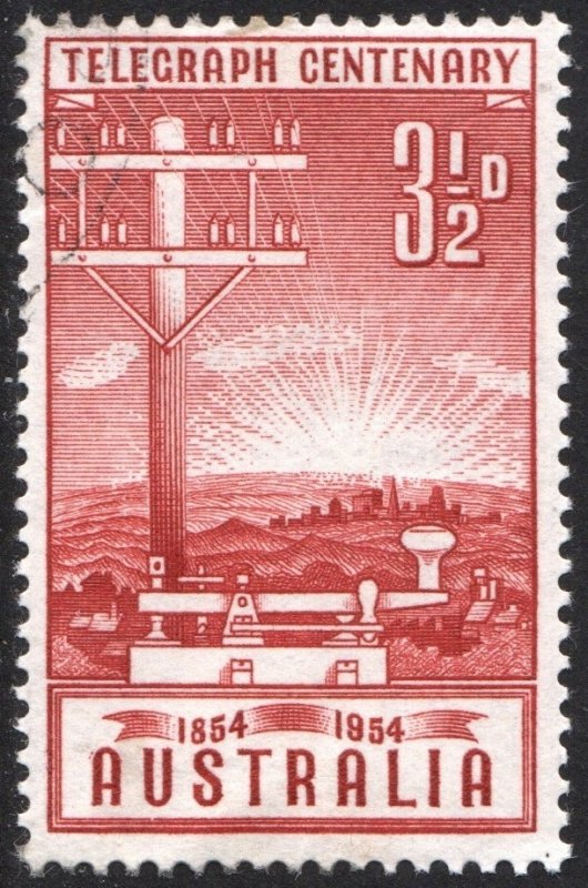 Australia SC#270 3½d Centenary of Australian Telegraph System Single (1954) MNH