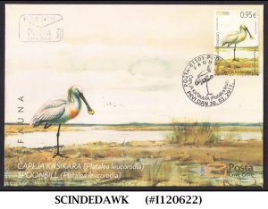 MONTENEGRO - 2017 EURASIAN SPOONBILL / BIRD - FDC