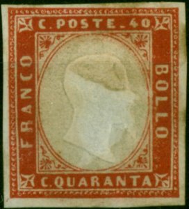 Sardinia 1857 40c Scarlet SG50 Good Unused CV £3500