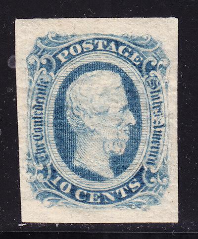 Confederate States 1863 10c blue Mint Fine/VF