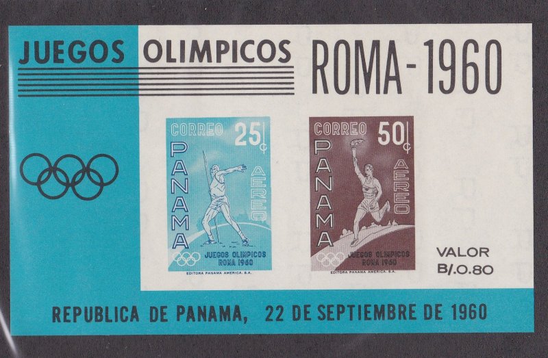 Panama # C237a, Rome Summer Olympics, Souvenir Sheet, NH, 1/2 Cat.