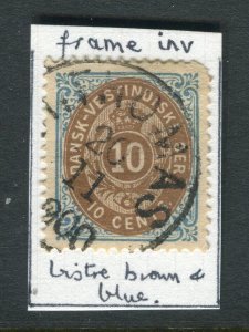 DANISH WEST INDIES; 1870s early classic Numeral issue used Shade of 10c.  