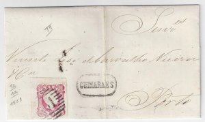 Portugal cover GUIMARAES Dec 1858 PORTO Pedro V 25 Reis Sc#11 YT#12 SG#22 Mf#13