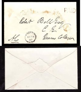 Canada-cover#14367-Stampless-single broken circle-Kingston,CW No 29 1865-H/S Pa