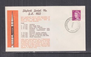 AUSTRALIA, 1972 WOOMERA ROCKET RANGE, SKYLARK SL 1022 LAUNCH cover.