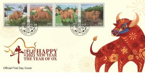 Fiji Stamps 2021 - First Day Cover. Year of the Ox.