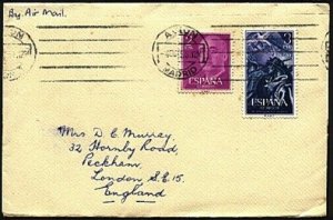 SPAIN 1956 cover to UK - ..................................................99452