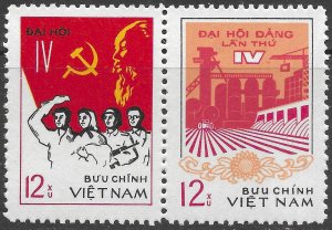 Vietnam North Scott 845a-845b MNH National Congress Se-tenant Pair of 1976