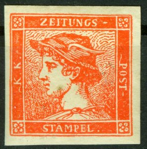 Austria, 1866, RED MERCURY, reprint, Mi #9, unused with glue.