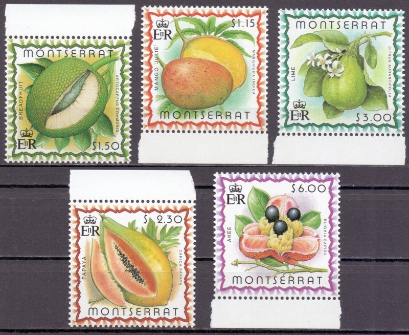 Montserrat. 1999. 1095-99 bl82. Flora fruit. MNH.