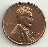 1960 D Lincoln Memorial Cent Small Date #444