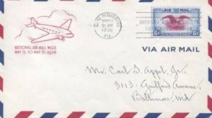 C23 6c EAGLE & SHIELD AIRMAIL - Farnam #22