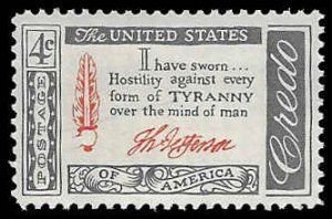 SCOTT  1141  JEFFERSON CREDO  4¢  SINGLE  MINT NEVER HINGED