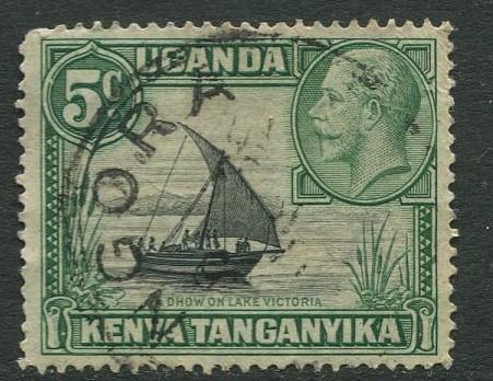 Kenya & Uganda - Scott 47 - KGV Definitive -1935 - FU -Type I - Single 5c Stamp