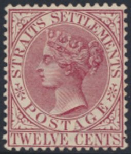 Straits Settlements    SC# 52 no gum no cancel see details & scans