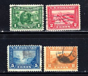 #397-400A US PANAMA PACIFIC EXPO SET OF 4-USED-N/G-FINE