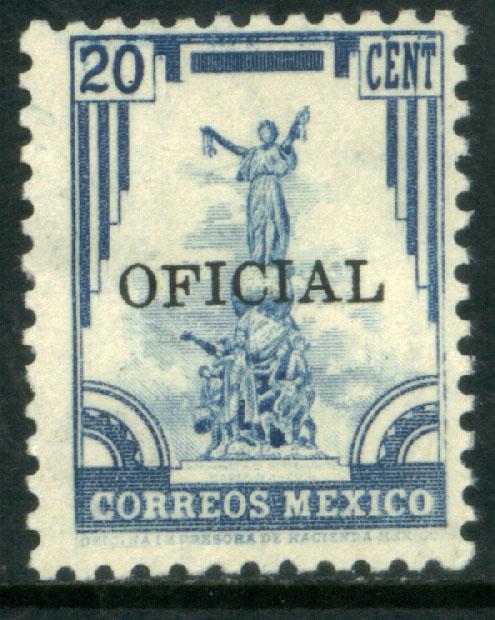 MEXICO O228, 20¢ OFFICIAL. Mint, Never Hinged. F.