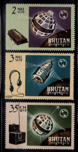 Bhutan  Scott 53-55 MNH** ILO Satellite set 1966
