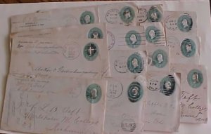 US  15 ENTIRES 1890's DIFF. TOWNS