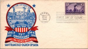 FDC 1944 SC #922 Staehle Cachet - Ogden, Utah - Unaddressed - Single - F68153