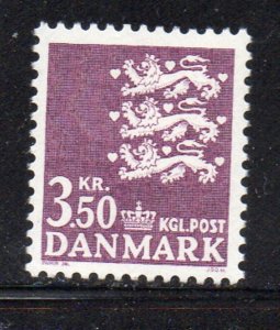 Denmark Sc 501 1972 3.5 kr lilac 3 lions  stamp  mint NH