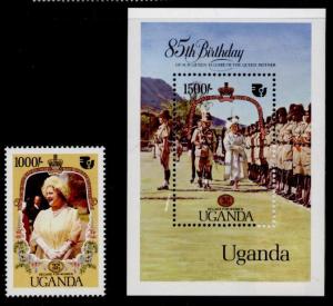 Uganda 466-7 MNH Queen Mother 85th Birthday, Flowers