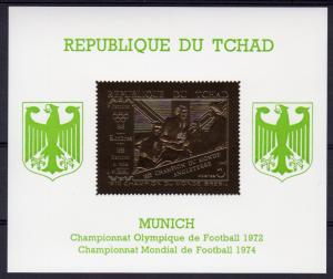 Chad 1971 Mi#Bl.23 World Cup Munich 1974/World Cup England 1966 S/S Gold MNH