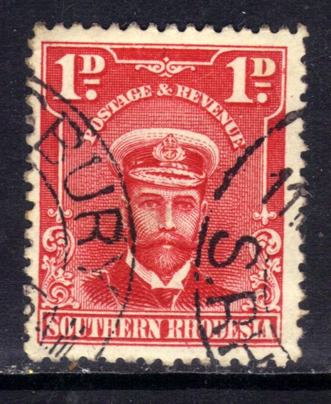 Southern Rhodesia 1924 - 29 KGV 1d Bright Rose used SG 2 ( D340 )