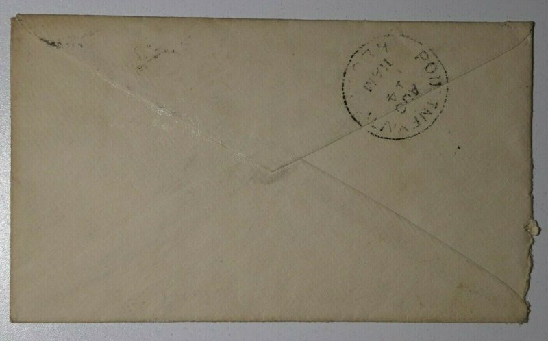 US Sc#220 Dark Carmine Used On Cover 1890 NY Large Numeral Cancel 48 Poultney VT