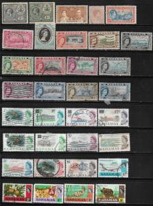 COLLECTION LOT OF 57 BAHAMAS STAMPS 1921+ 2 SCAN CV+$42