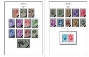 COLOR PRINTED BELGIUM SEMI-POSTALS+ 1941-1999 STAMP ALBUM PAGES (130 ill. pages)