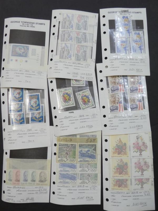 EDW1949SELL : MONACO All VF MNH collection of Complete sets. Face 2151 FF + 103€