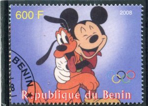 Benin 2008 DISNEY CHARACTERS Beijing Olympics 2008 1v Perforated Fine Used VF