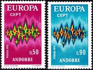 ANDORRA FRENCH 1972 EUROPA CEPT. Complete set, MNH