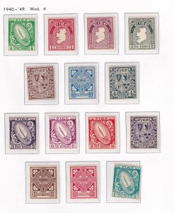 IRELAND # 106-117 VF-MLH COAT OF ARMS,SWORD OF LIGHT 1940 ISSUES CAT VALUE $238