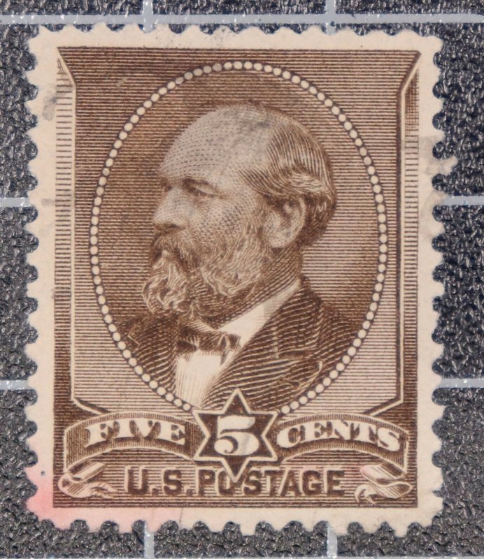 Scott 205 - 5 Cents Garfield - Used - Nice Stamp SCV - $15.00