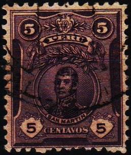 Peru. 1909 5c S.G.376 Fine Used