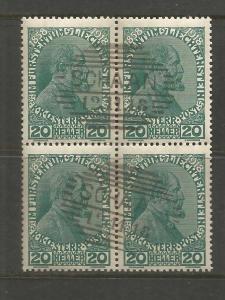 LIECHTENSTEIN, 10, USED, BLOCK OF 4, PRINCE JOHANN II