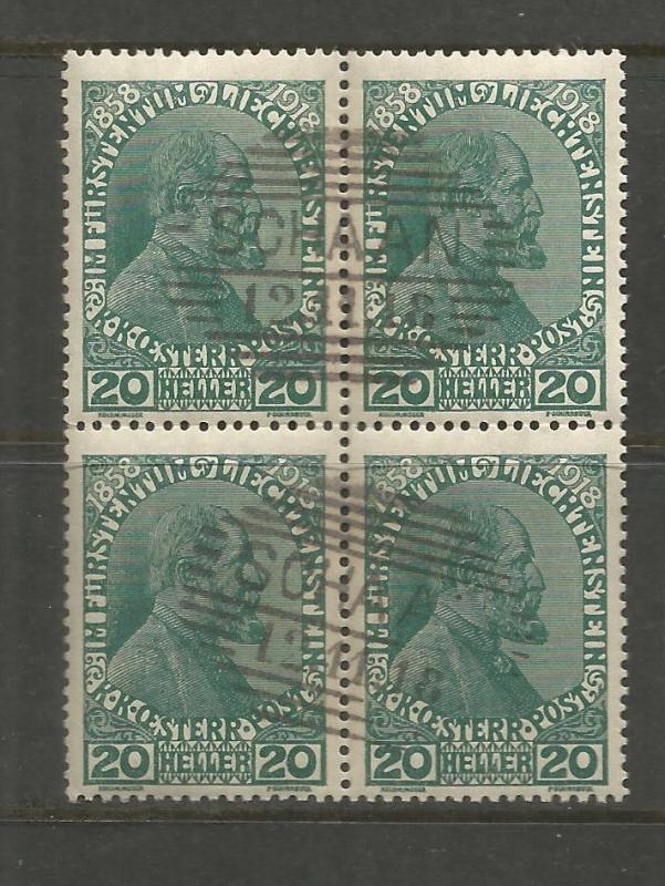 LIECHTENSTEIN, 10, USED, BLOCK OF 4, PRINCE JOHANN II