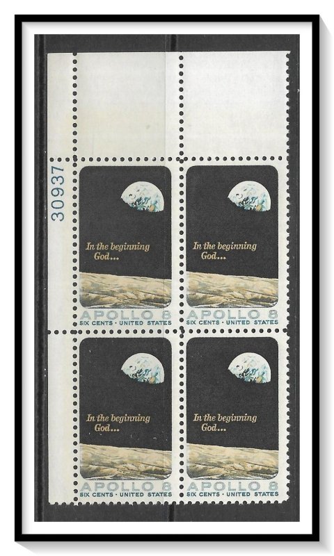 US Plate Block #1371 Apollo 8 MNH