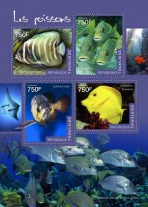 TOGO 2014 SHEET FISHES MARINE LIFE tg14506a