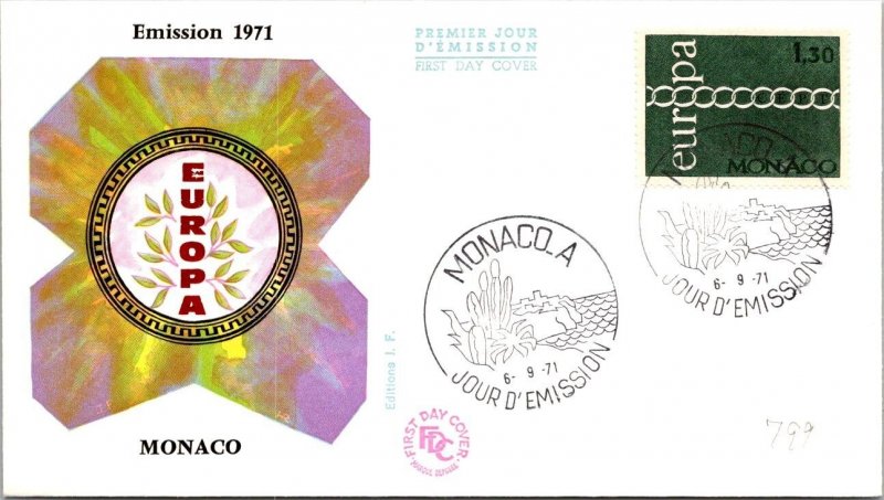 Monaco FDC 1971 SC #799 EUROPA - J21128