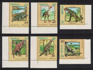 Laos Dinosaurs Prehistoric Animals 6v Corners 1988 MNH SC#860-865